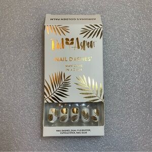 Red Aspen Gold Leaf Press-On Nails